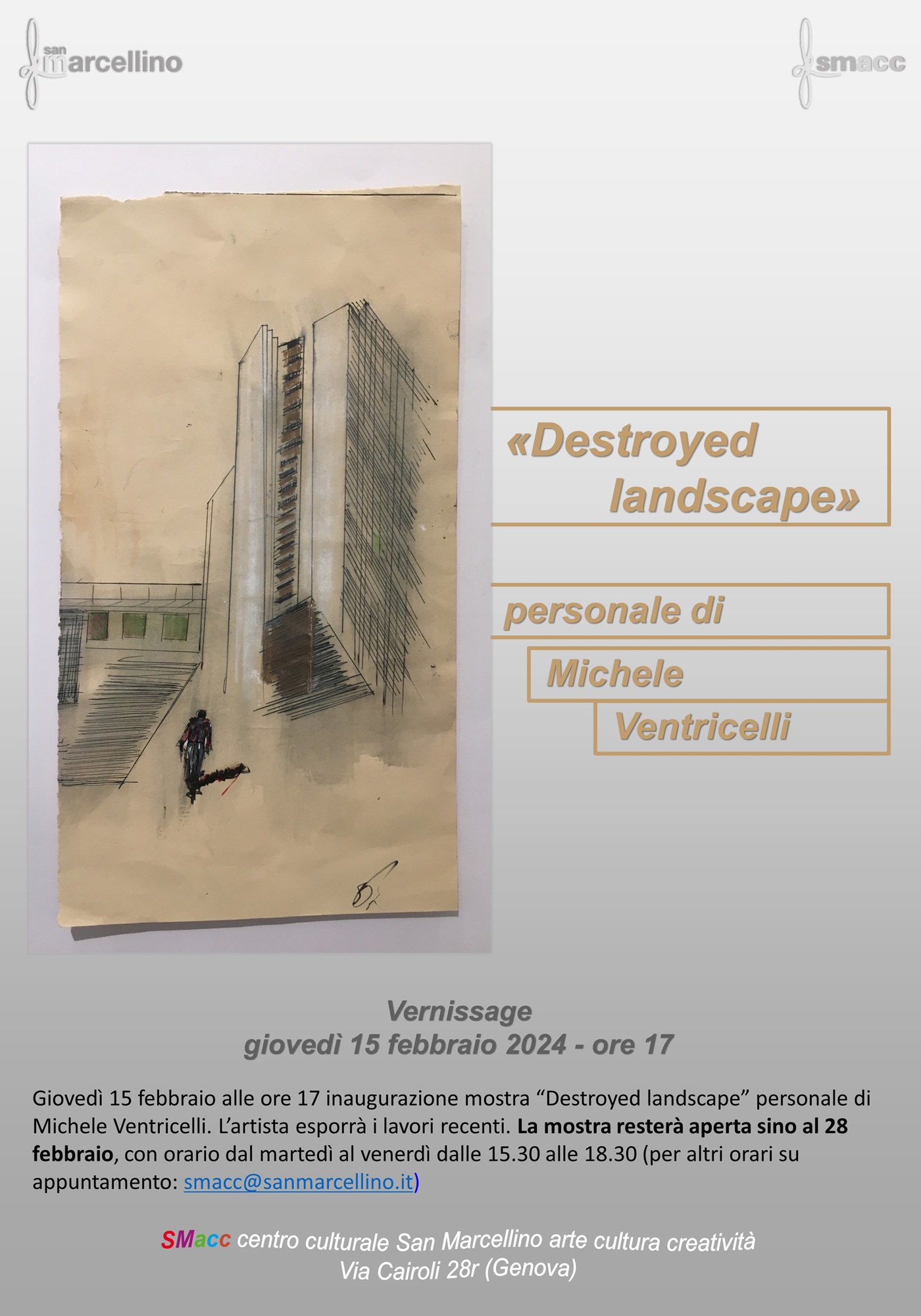 15.02.2024 - Locandina Mostra "Destroyed landscape", Michele Ventricelli