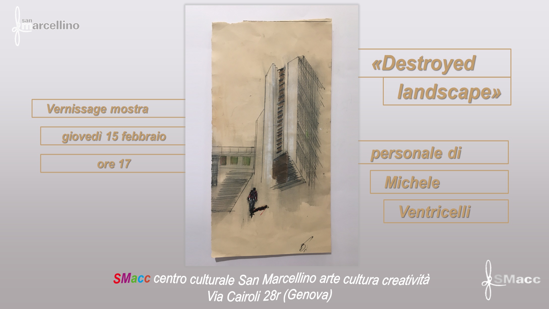 15.02.2024 - Locandina Mostra "Destroyed landscape", Michele Ventricelli