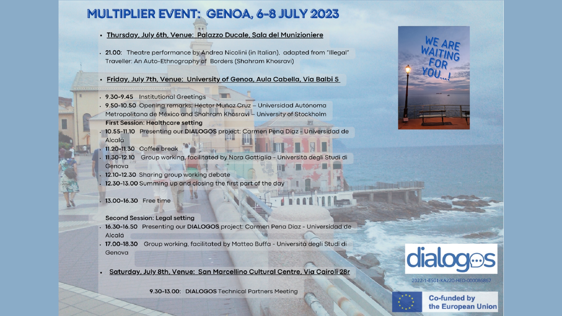 Programma MULTIPLIER EVENT GENOA, 6-8 JULY 2023
